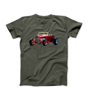 1930s Ford Hi-Boy Coupe Red Convertible T-shirt - Clothing - Harvey Ltd