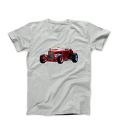 1932 Red Ford Hi-Boy Coupe Convertible Print T-shirt - Clothing - Harvey Ltd
