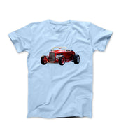 1932 Red Ford Hi-Boy Coupe Convertible Print T-shirt - Clothing - Harvey Ltd
