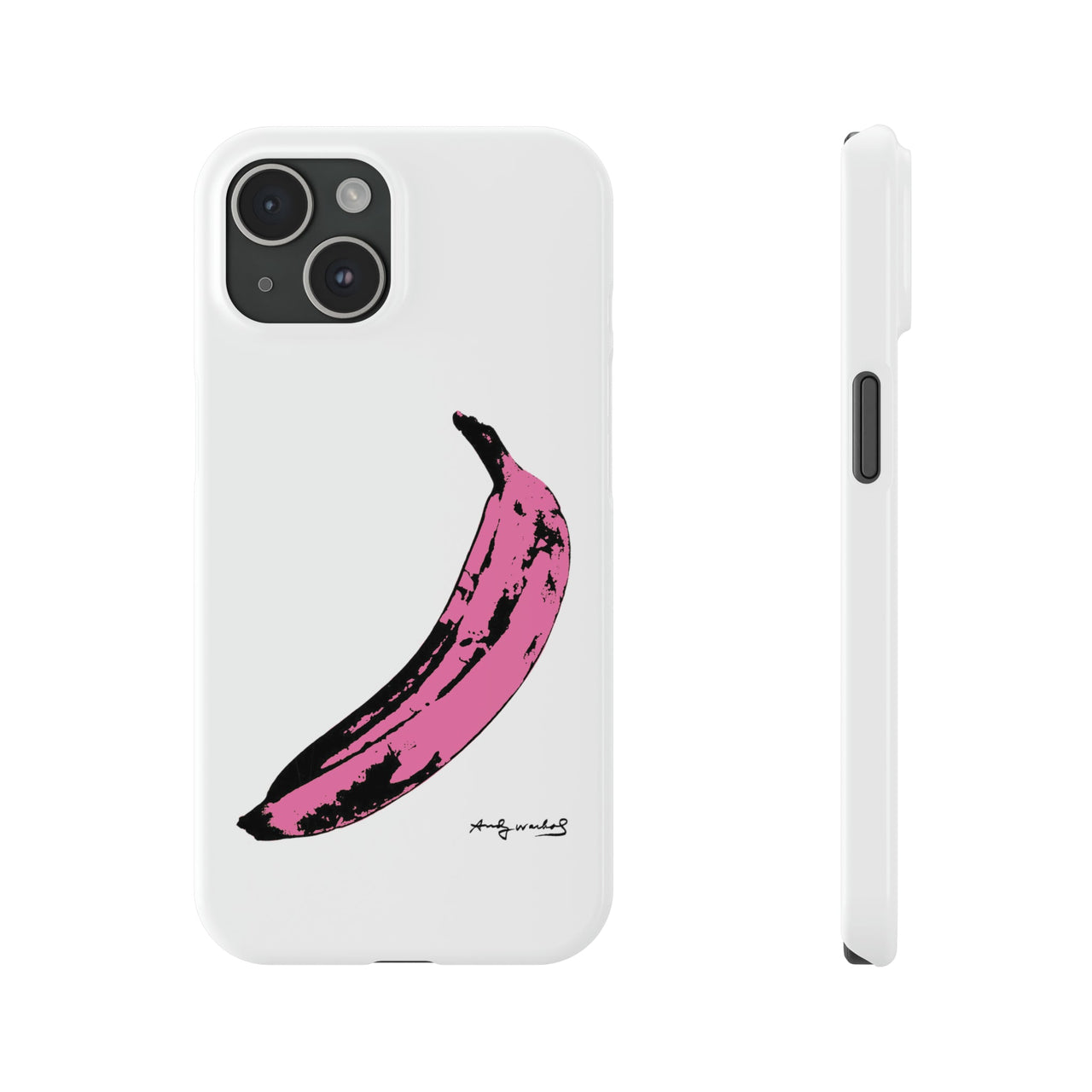 Andy Warhol Pink Banana (1967) Slim White Phone Case - Accessories - Harvey Ltd