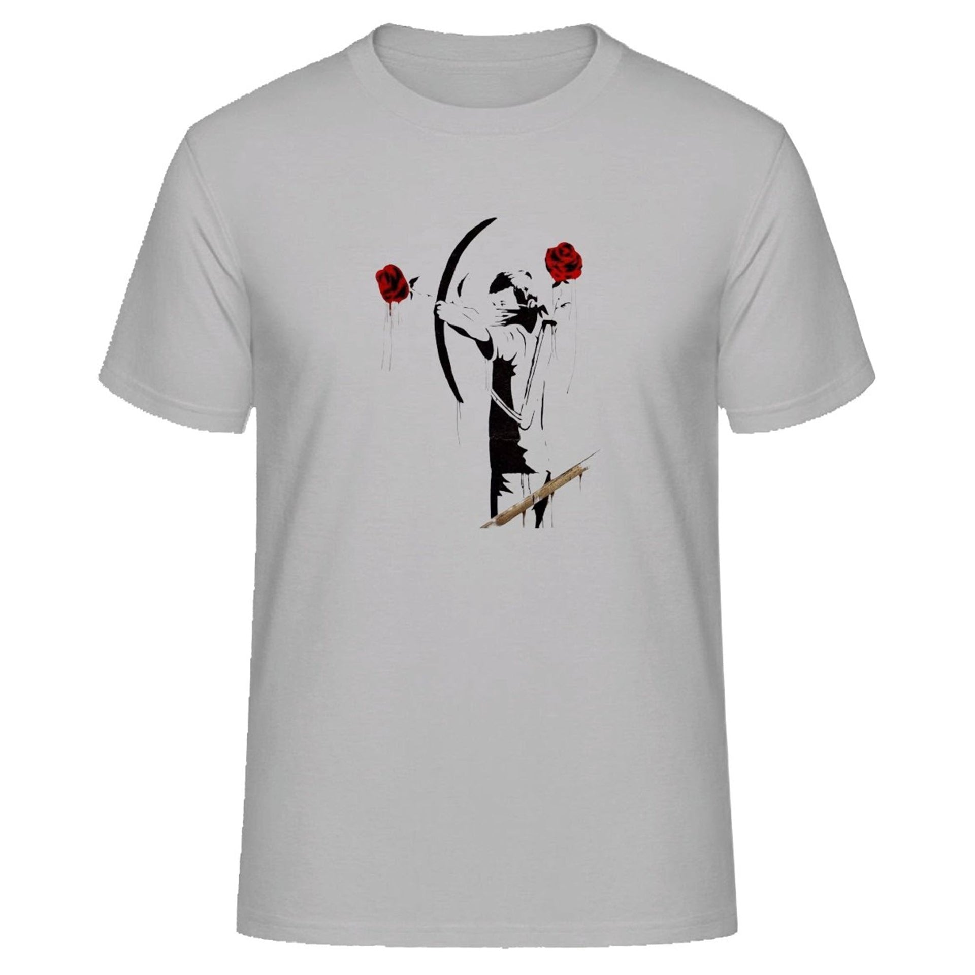 Banksy Archer Shooting Roses Street Art T-shirt - Clothing - Harvey Ltd