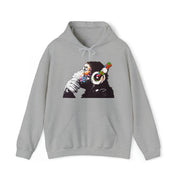 Banksy DJ Thinker Monkey Artwork Hoodie - Clothing - Harvey Ltd