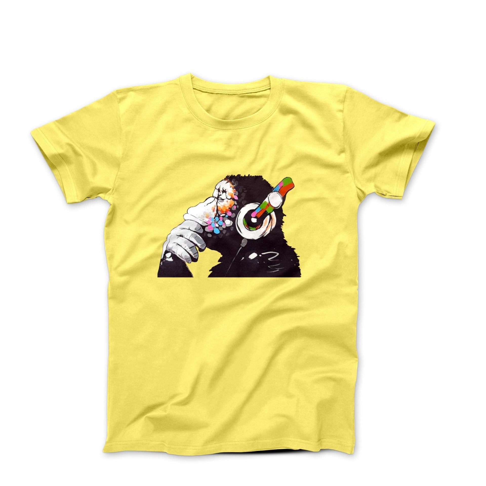 Banksy DJ Thinker Monkey Street Art T-shirt - Street, Pop & Media Art - Harvey Ltd