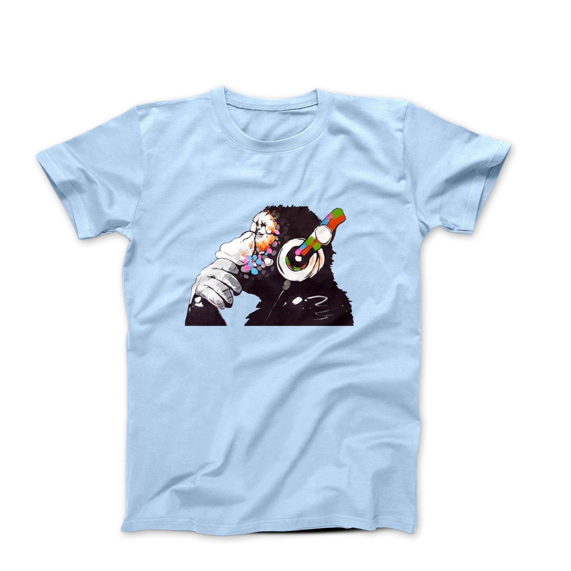 Banksy DJ Thinker Monkey Street Art T-shirt - Street, Pop & Media Art - Harvey Ltd