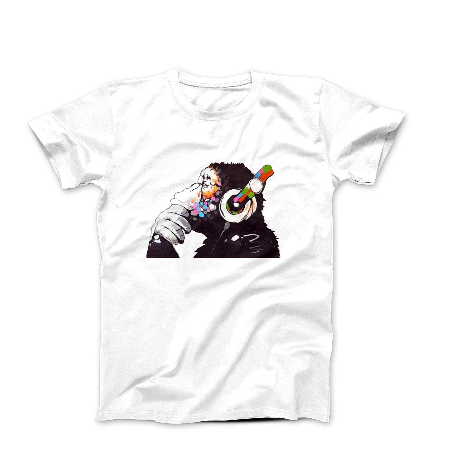 Banksy DJ Thinker Monkey Street Art T-shirt - Street, Pop & Media Art - Harvey Ltd