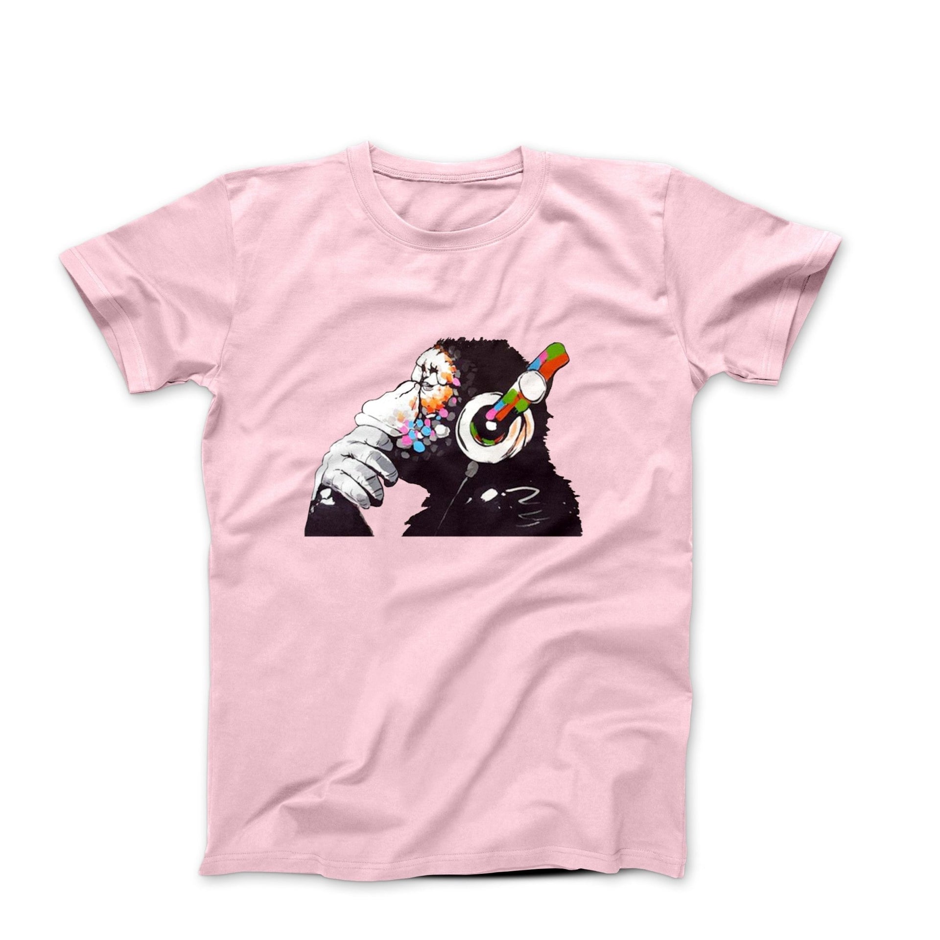 Banksy DJ Thinker Monkey Street Art T-shirt - Clothing - Harvey Ltd