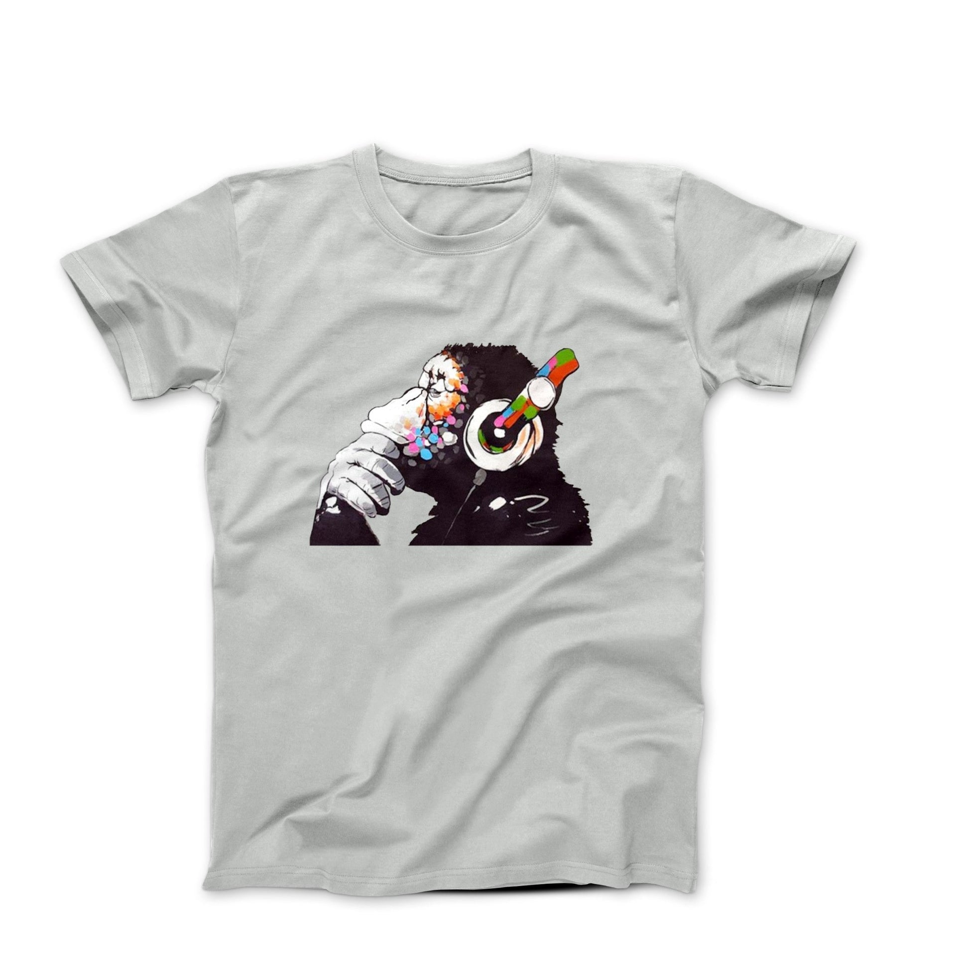 Banksy DJ Thinker Monkey Street Art T-shirt - Clothing - Harvey Ltd