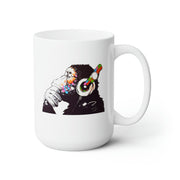Banksy DJ Thinker Monkey White 15 oz Mug - Barware - Harvey Ltd