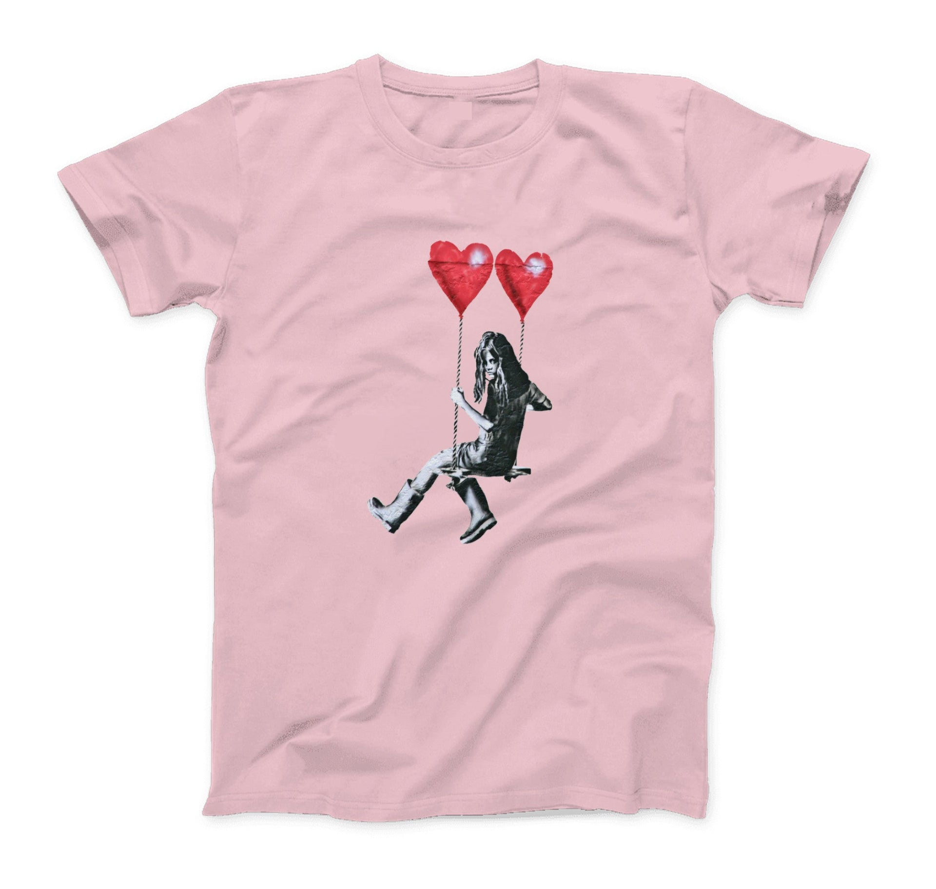 Banksy Girl On Balloon Swing Graffiti Art T-shirt - Clothing - Harvey Ltd
