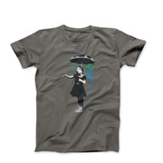 Banksy Nola Girl with Umbrella (2008) Street Art T-shirt - Clothing - Harvey Ltd