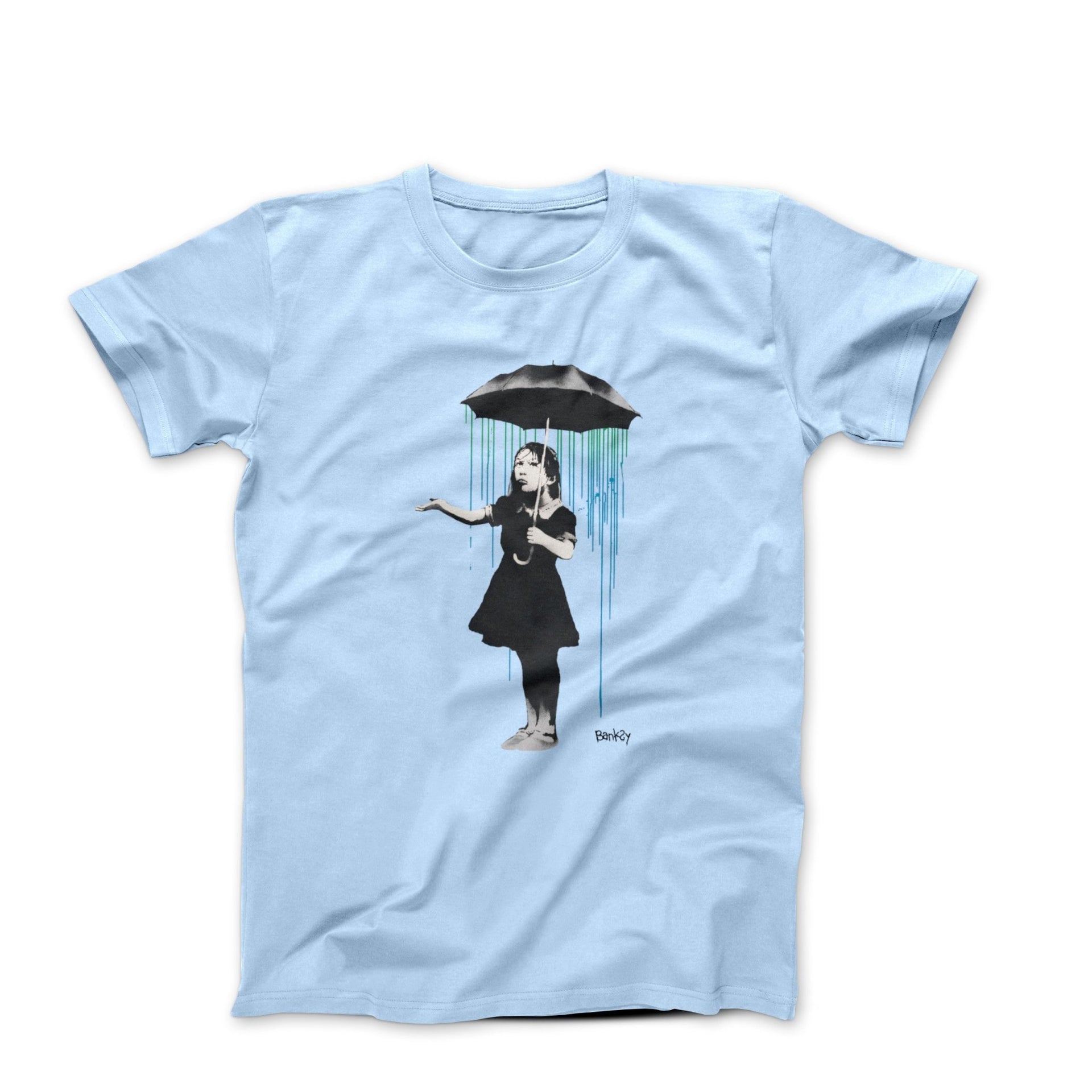 Banksy Nola Girl with Umbrella (2008) Street Art T-shirt - Clothing - Harvey Ltd