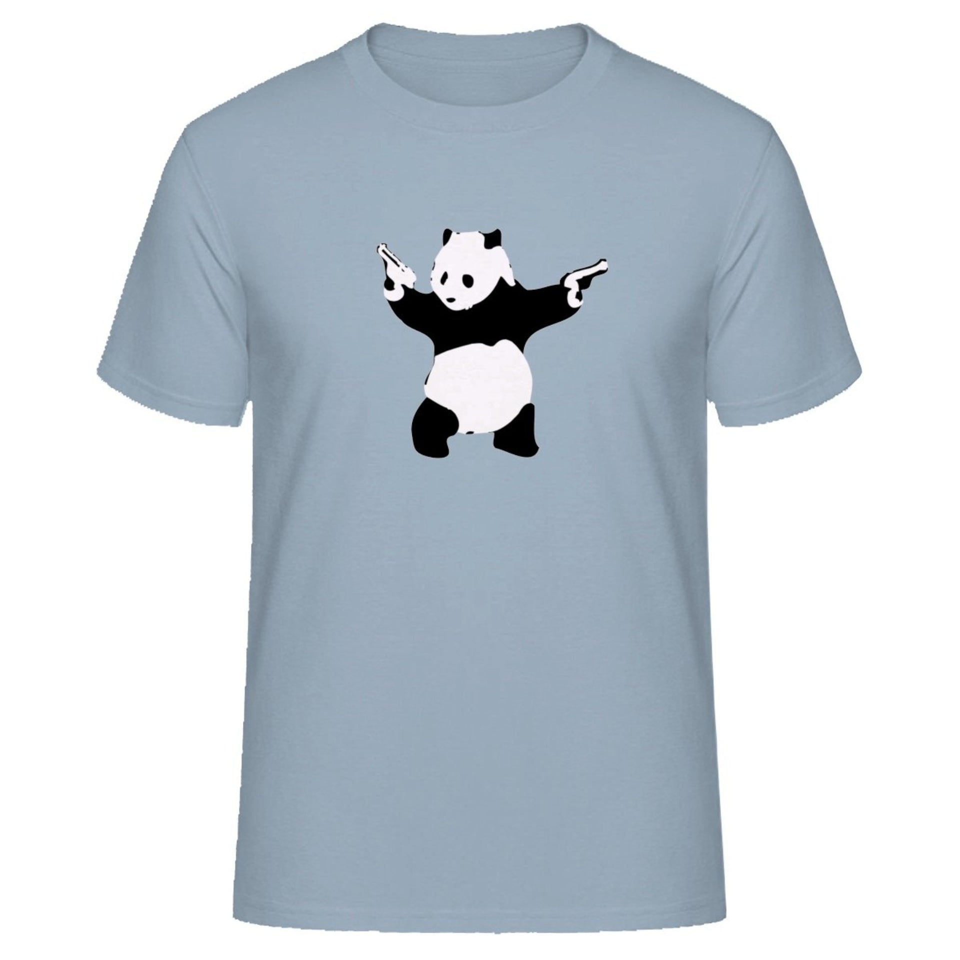 Banksy Pandamonium Armed Panda Artwork T-Shirt - Clothing - Harvey Ltd