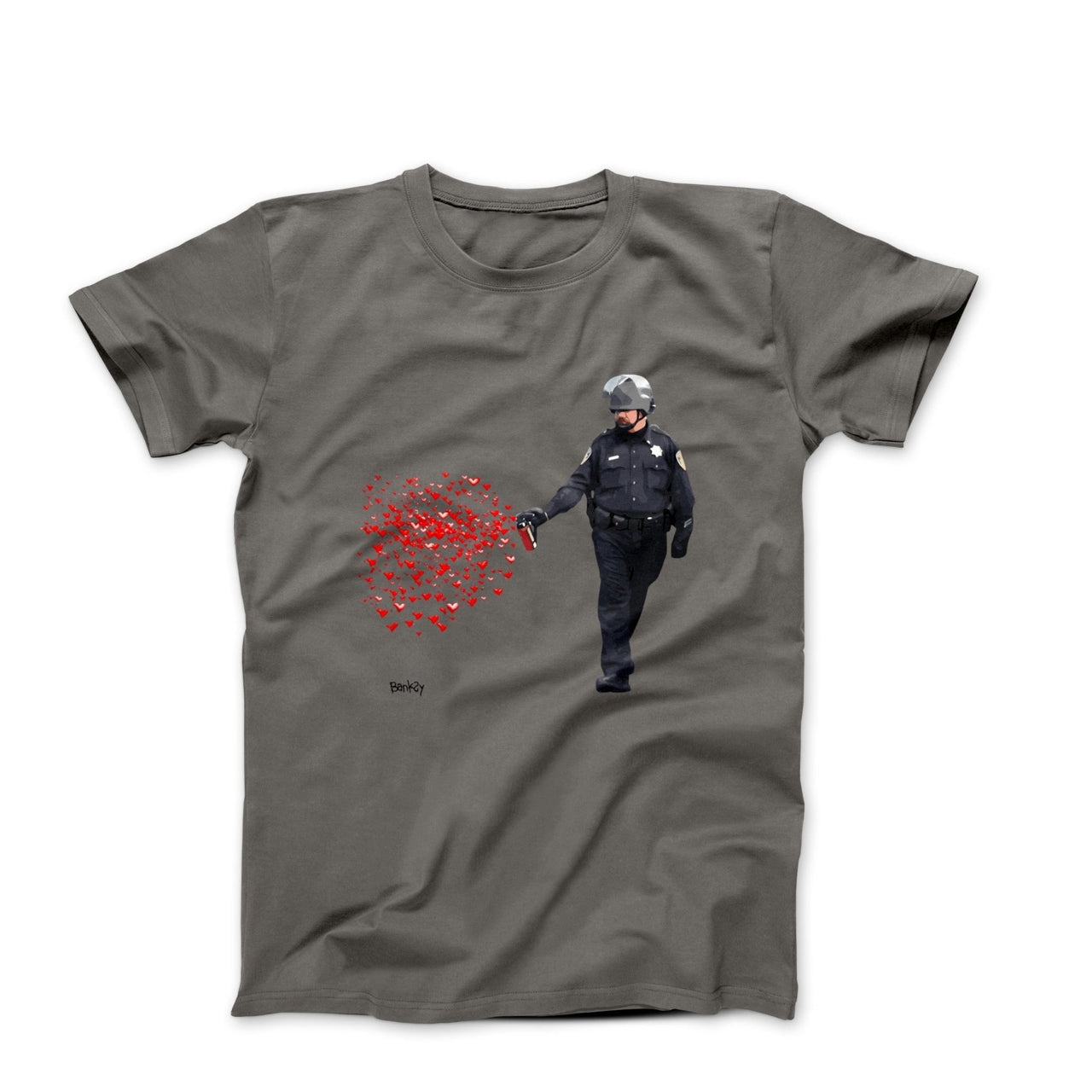 Banksy Pepper Spray Cop Graffiti T-shirt - Clothing - Harvey Ltd