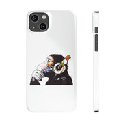 Banksy Thoughful Monkey Slim White Phone Case - Accessories - Harvey Ltd