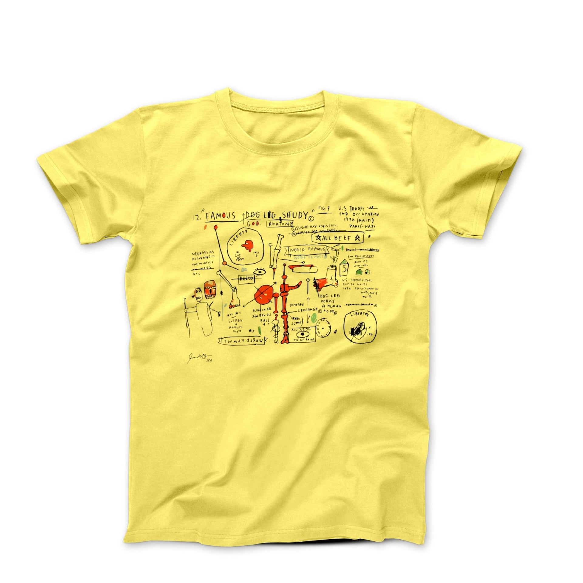 Basquiat Dog Leg Study (1983) Art T-shirt - Clothing - Harvey Ltd