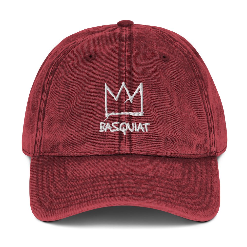 Basquiat Name with Crown Embroidered Vintage Cap - Accessories - Harvey Ltd