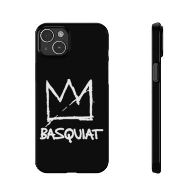 Basquiat Name With Crown Slim Black Phone Case - Accessories - Harvey Ltd
