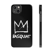 Basquiat Name With Crown Slim Black Phone Case - Accessories - Harvey Ltd