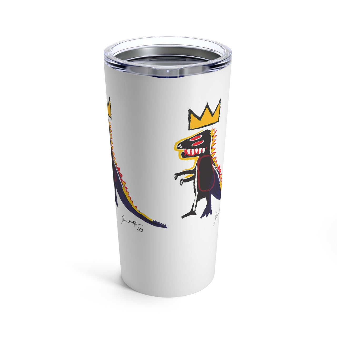 Basquiat Pez Dispenser (Dinosaur) 20 oz White Tumbler - Home + Living - Harvey Ltd