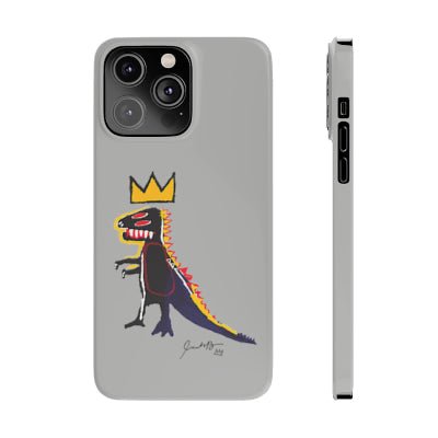 Basquiat Pez Dispenser (Dinosaur) Slim Grey Phone Case - Accessories - Harvey Ltd
