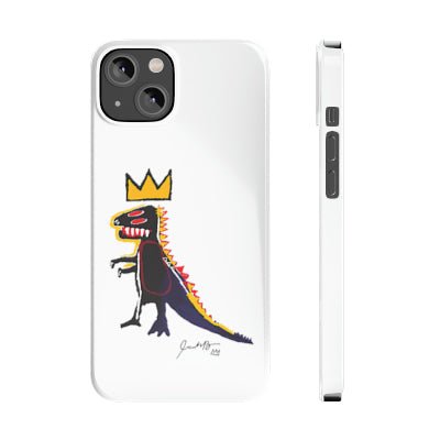 Basquiat Pez Dispenser (Dinosaur) Slim White Phone Case - Accessories - Harvey Ltd