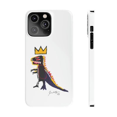 Basquiat Pez Dispenser (Dinosaur) Slim White Phone Case - Accessories - Harvey Ltd