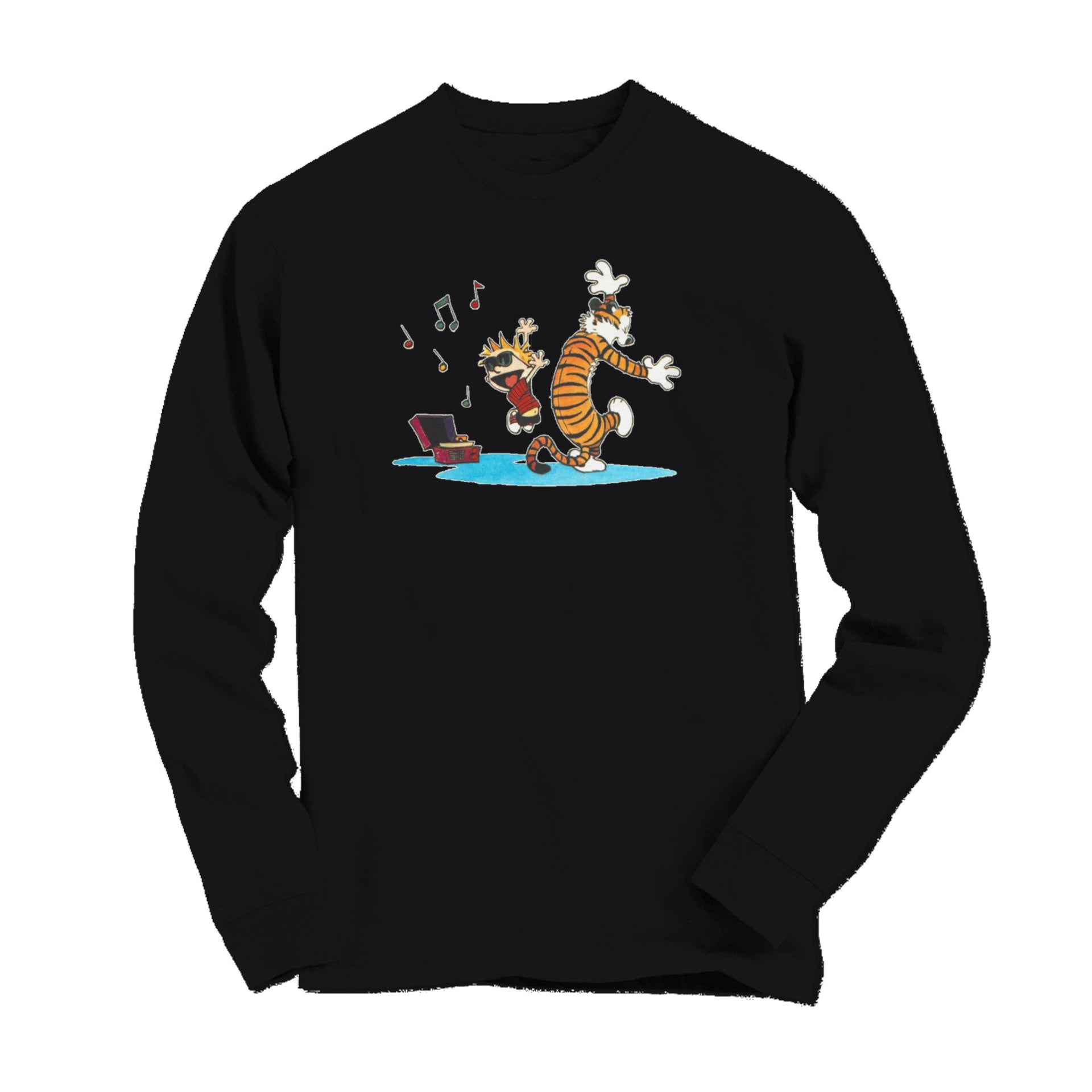 Calvin & Hobbes Dancing with Record Player Long-Sleeve Tee - Clothing - Harvey Ltd