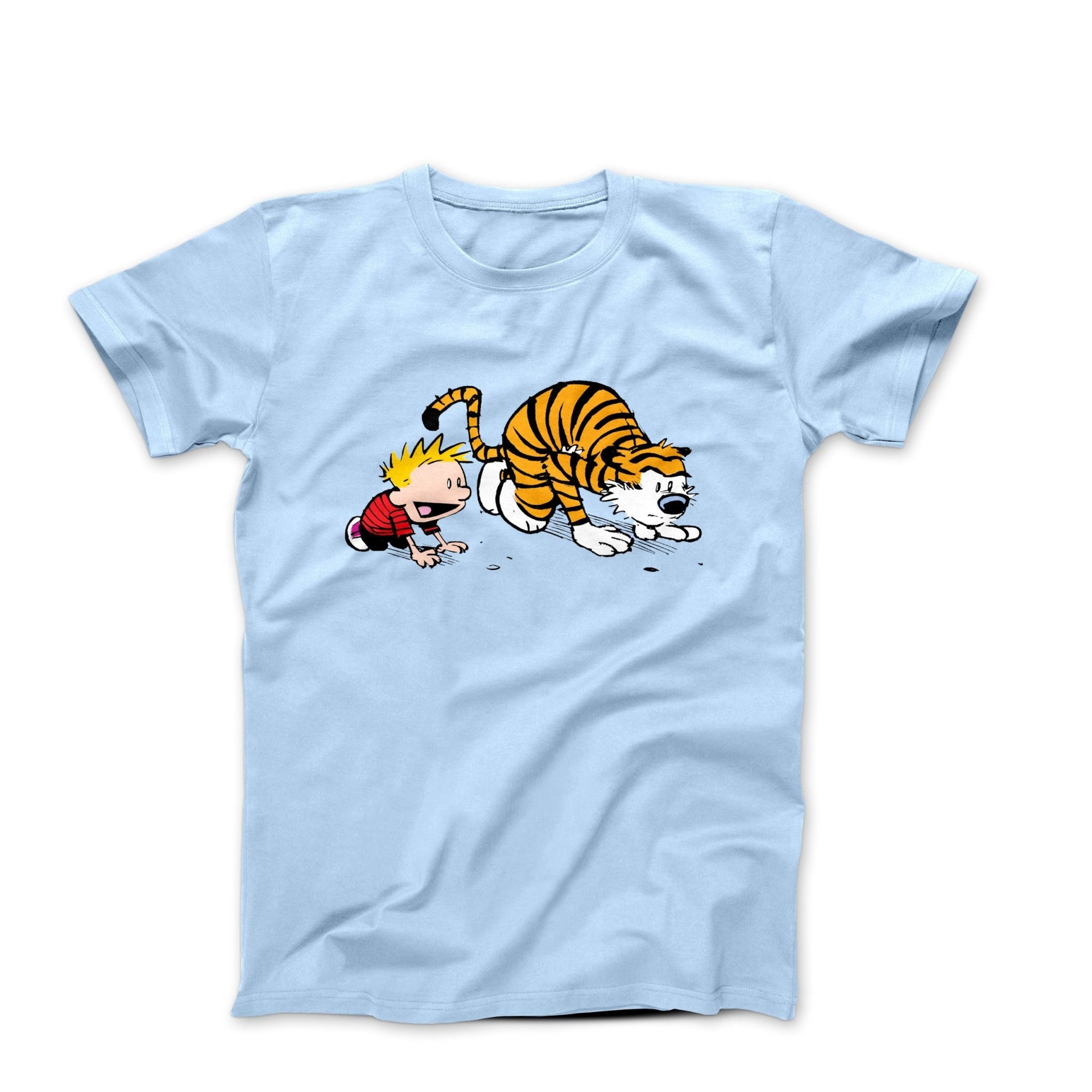 Calvin & Hobbes Getting Set to Race Illustration T-shirt - Clothing - Harvey Ltd