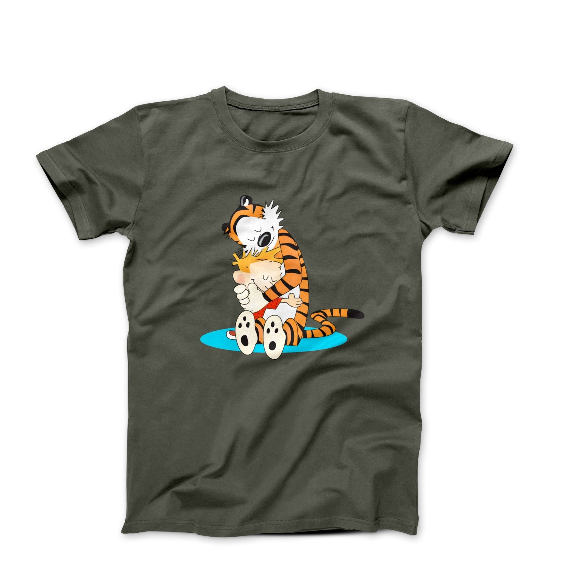 Calvin & Hobbes Hugging Illustration T-shirt - Clothing - Harvey Ltd