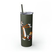 Calvin & Hobbes Playing Zombies Skinny Tumbler with Straw (20 oz) - Home + Living - Harvey Ltd