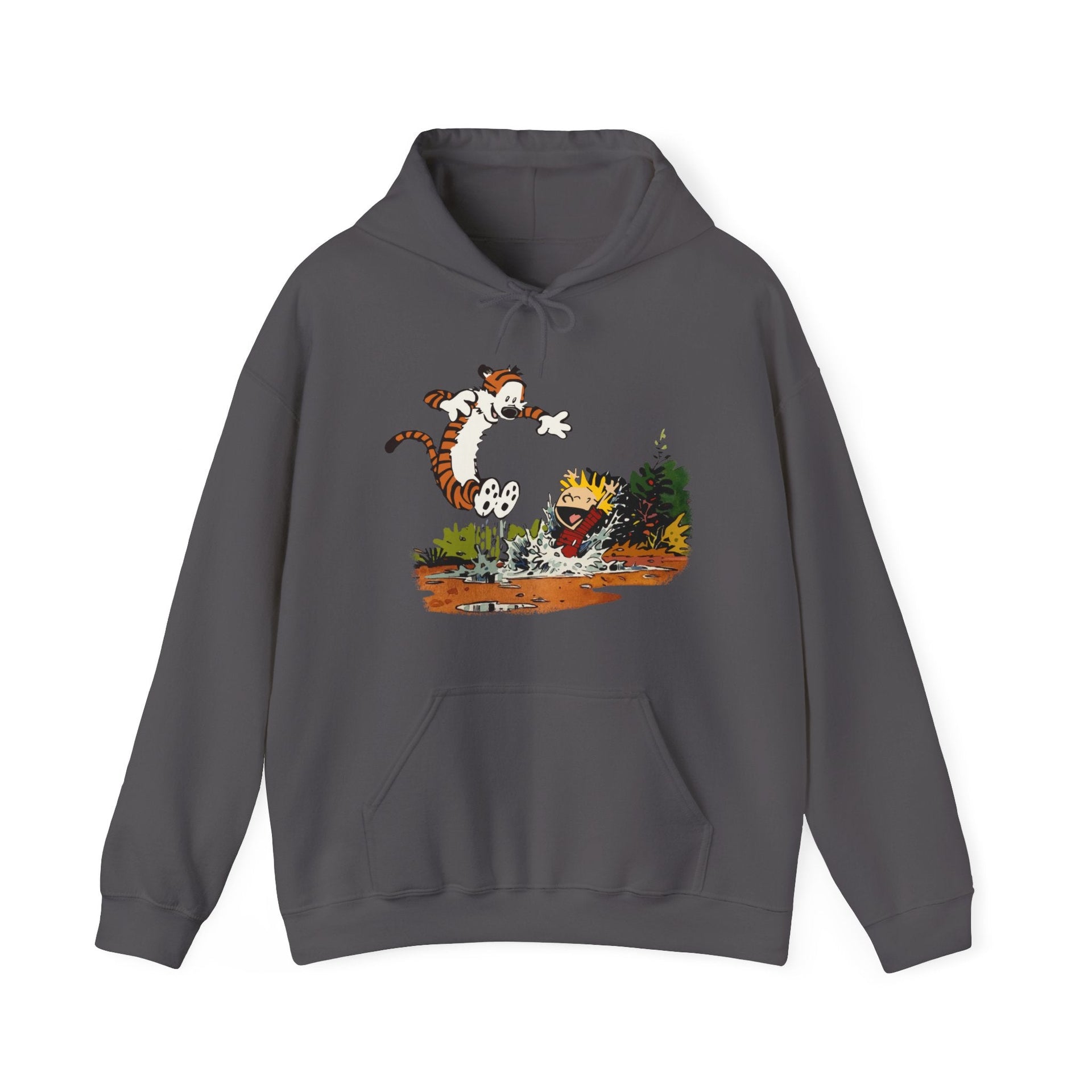 Calvin & Hobbes Puddle Splashing Hoodie - Clothing - Harvey Ltd