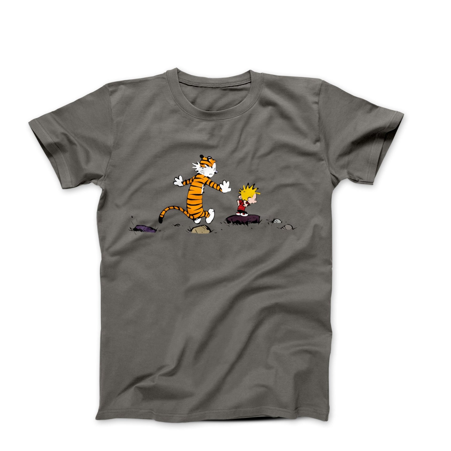 Calvin & Hobbes Skipping on Stones T-shirt - Clothing - Harvey Ltd