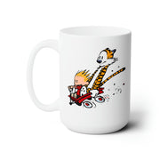 Calvin & Hobbes Speed Downhill in a Wagon White 15 oz Mug - Home + Living - Harvey Ltd