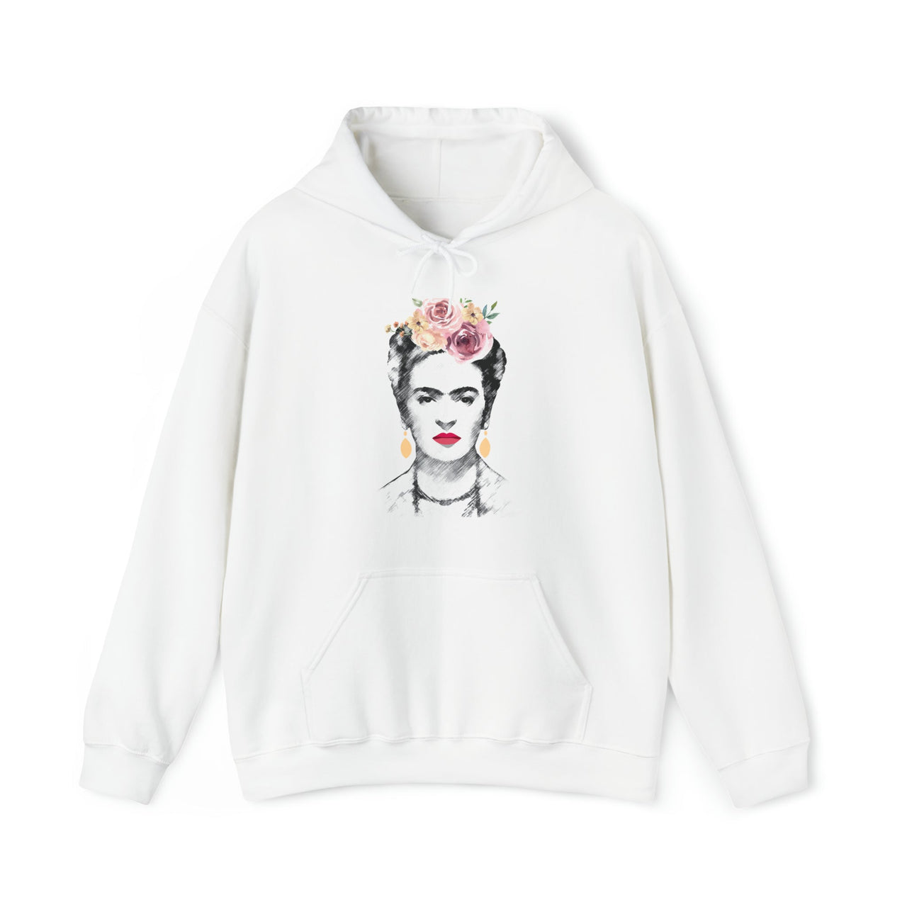 Frida Kahlo With Flowers Illustration Hoodie - Clothing - Harvey Ltd
