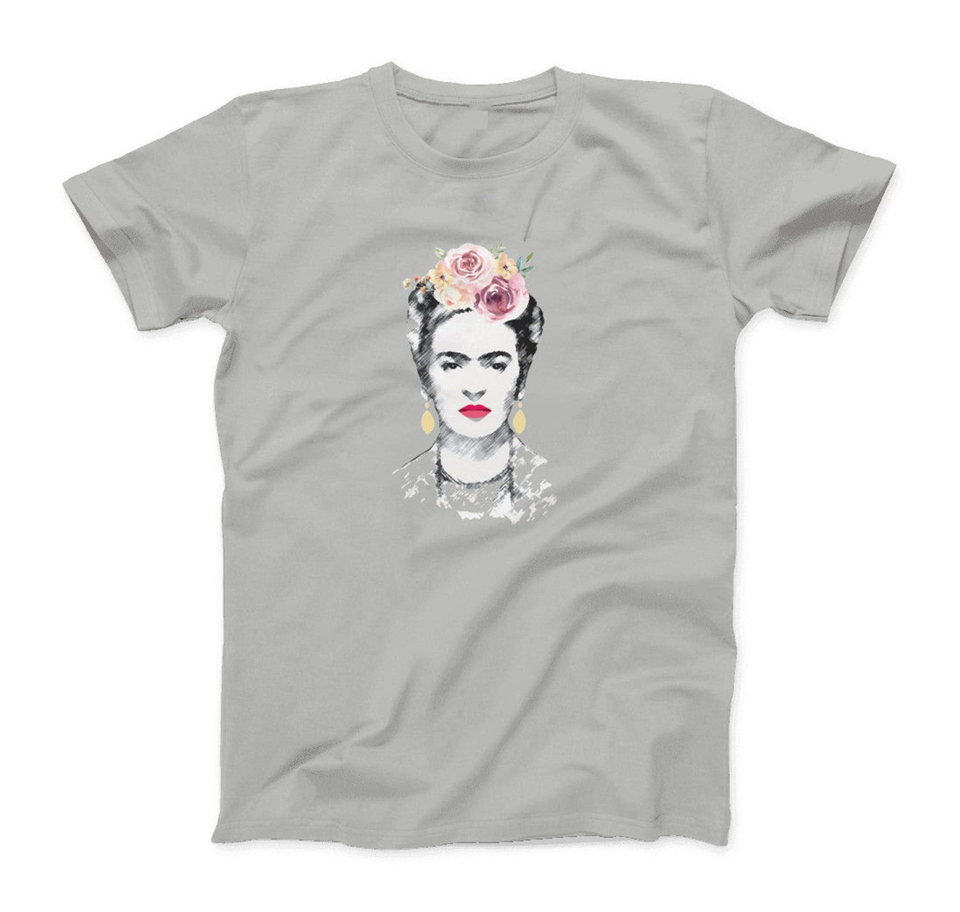 Frida Kahlo With Flowers Illustration T-Shirt - Clothing - Harvey Ltd