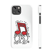 Haring Men Holding Music Slim White Phone Case - Accessories - Harvey Ltd