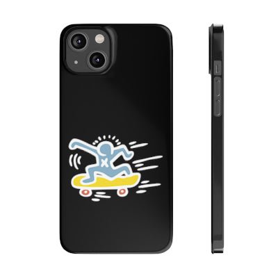 Haring Skateboarding Slim Black Phone Case - Accessories - Harvey Ltd