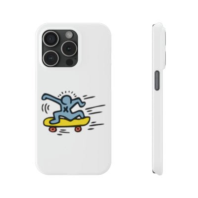 Haring Skateboarding Slim White Phone Case - Accessories - Harvey Ltd
