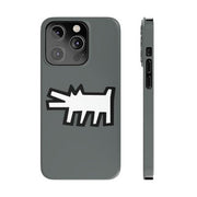 Haring the Barking Dog (1990) Slim Dark Grey Phone Case - Accessories - Harvey Ltd