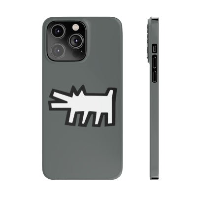 Haring the Barking Dog (1990) Slim Dark Grey Phone Case - Accessories - Harvey Ltd