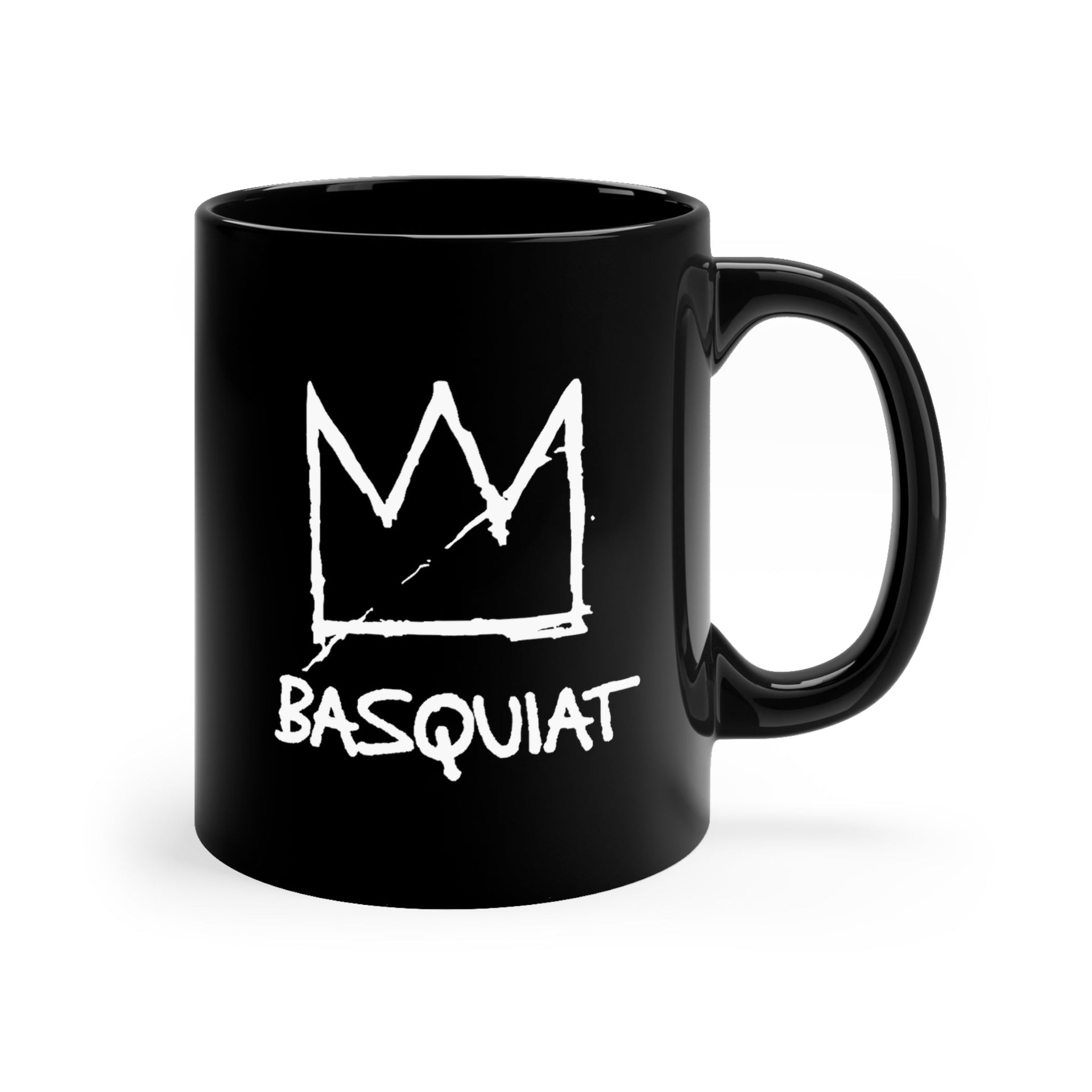 Jean-Michel Basquiat Name with Crown Black 11 oz Mug - Barware - Harvey Ltd