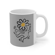 Keith Haring Dancing Flower Grey 11 oz Mug - Barware - Harvey Ltd