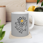 Keith Haring Dancing Flower Grey 11 oz Mug - Barware - Harvey Ltd