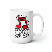 Keith Haring Men Holding Music White 15 oz Mug - Barware - Harvey Ltd