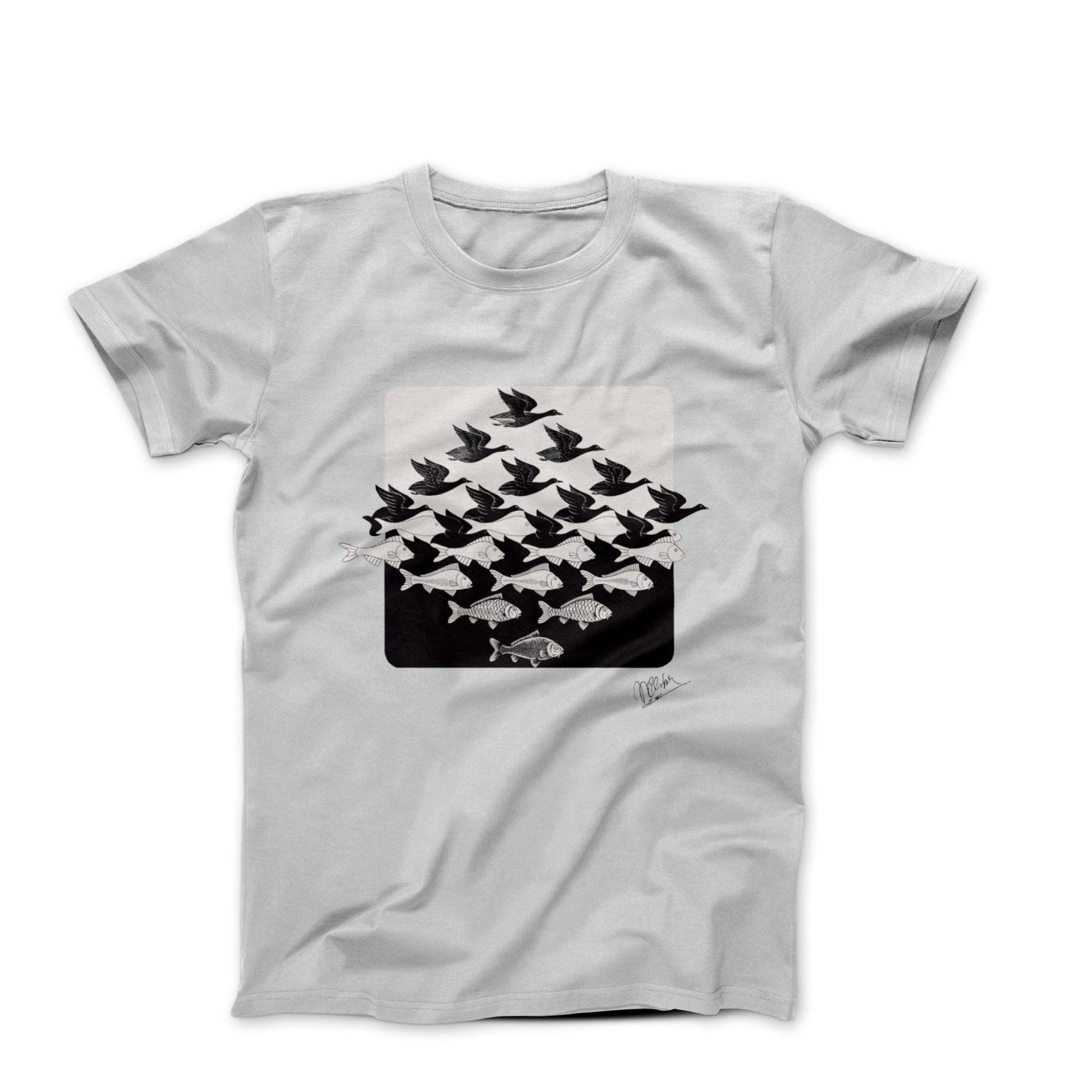 M.C. Escher Sky and Water (1938) Art T-shirt - Greatest Artists - Harvey Ltd