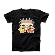 Men Holding Burger Pop Art T-shirt - Clothing - Harvey Ltd