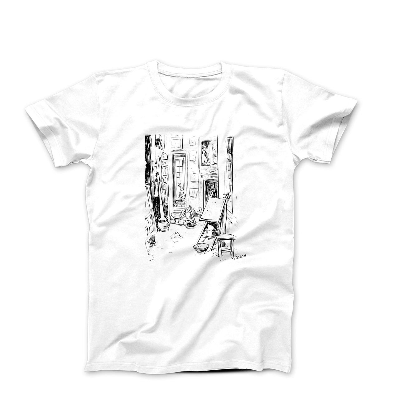 Pablo Picasso Artist Studio on Street La Boetie Sketch T-shirt - Clothing - Harvey Ltd