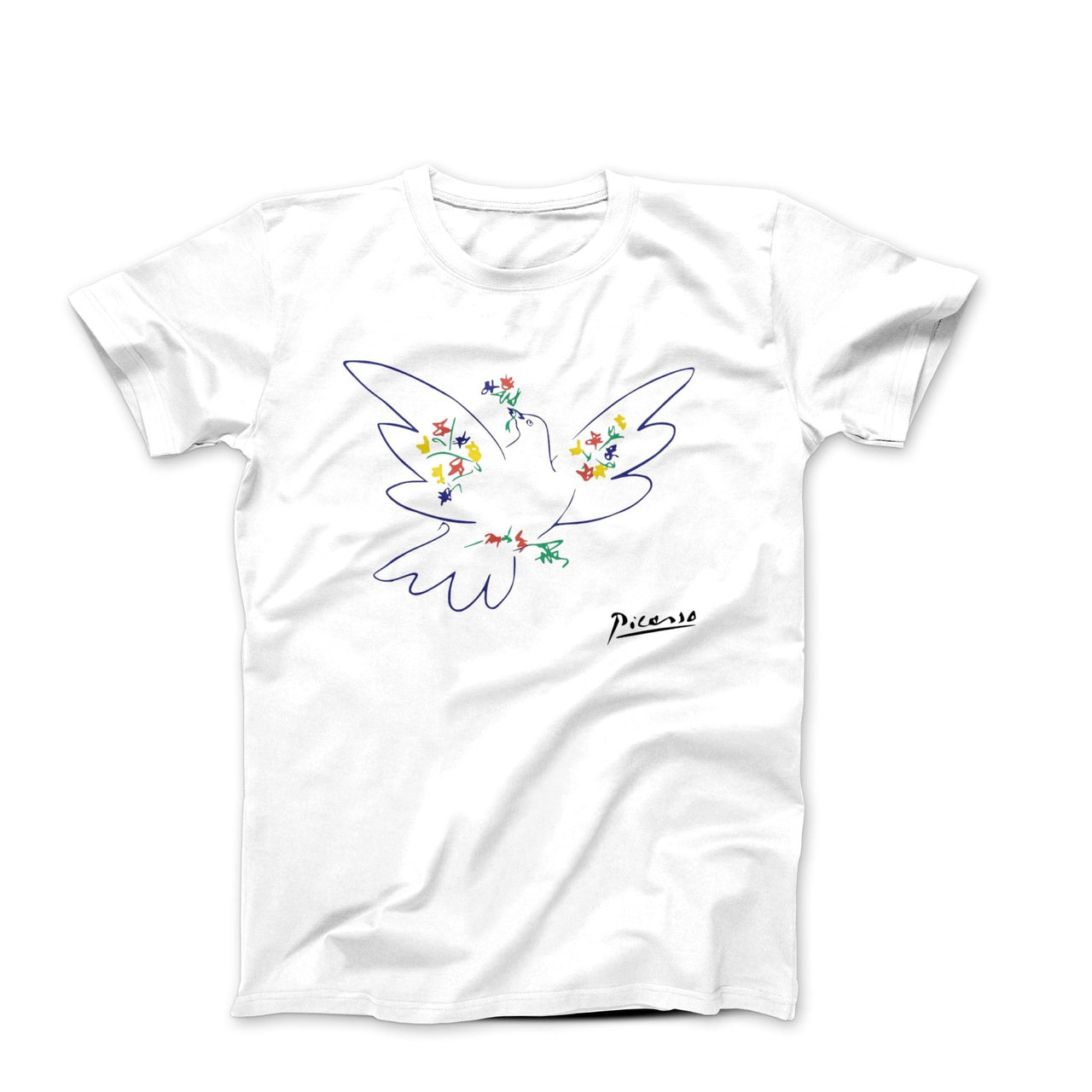 Pablo Picasso Dove With Flowers (1949) Artwork T-Shirt - Clothing - Harvey Ltd