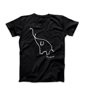 Pablo Picasso Elephant Line Sketch T-shirt - Clothing - Harvey Ltd