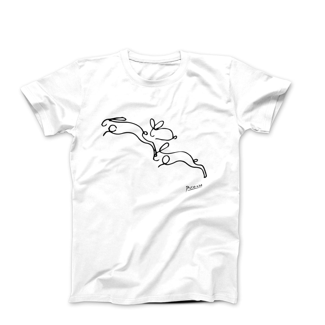 Pablo Picasso Rabbits Line Sketch T-shirt - Clothing - Harvey Ltd